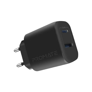 Promate BiPlug-2 17W High-Speed Dual Port Charger