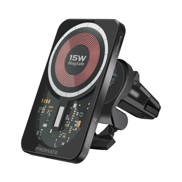 Promate LucidMount-15 LucidMount-15 15W MagSafe Transparent Car Wireless Charger