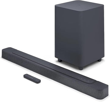 JBL Bar 500 5.1-Channel Soundbar with Wireless Subwoofer, Multibeam and Dolby Atmos Theatre-Quality 3D Surround Sound, PureVoice Technology, 590W Output Power, Built-In WiFi - Black