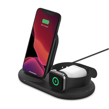 Belkin BOOST↑CHARGE PRO 3-in-1 Wireless Charging Pad with MagSafe for Apple iPhone 13/12, Apple Watch and AirPods