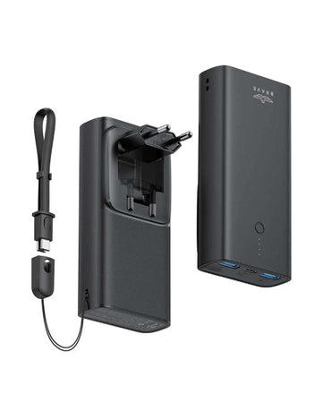 Brave Power Bank & Wall Adapter Combined 10000mAh-Black