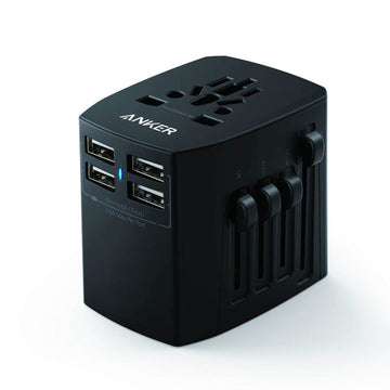 Anker Universal Travel Adapter with 4 USB Black