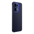 Back view of OPPO Reno13 5G in dark blue, featuring a sleek matte finish, illuminated triple-camera module, and premium design for a stylish look.