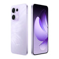 Front and back view of the OPPO Reno13 5G in purple, featuring a vibrant display, sleek design, and advanced triple-camera setup.