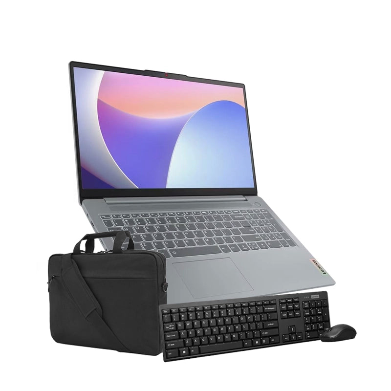 Lenovo Laptop i3-1315U 8GB 256GB SSD 15.6" FHD Dos IP3 Slim - 82X700BTAX + Lenovo 100 Wireless Combo Keyboard And Mouse +LAPTOP BAG