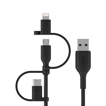 Universal Cable with Micro-USB, USB-C and Lightning Connecto