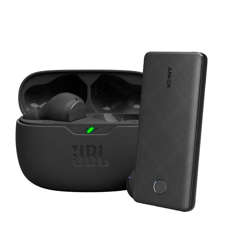 JBL WAVE BEAM TRUE WIRELESS EARBUDS  + Anker PowerCore Slim 10000mAh