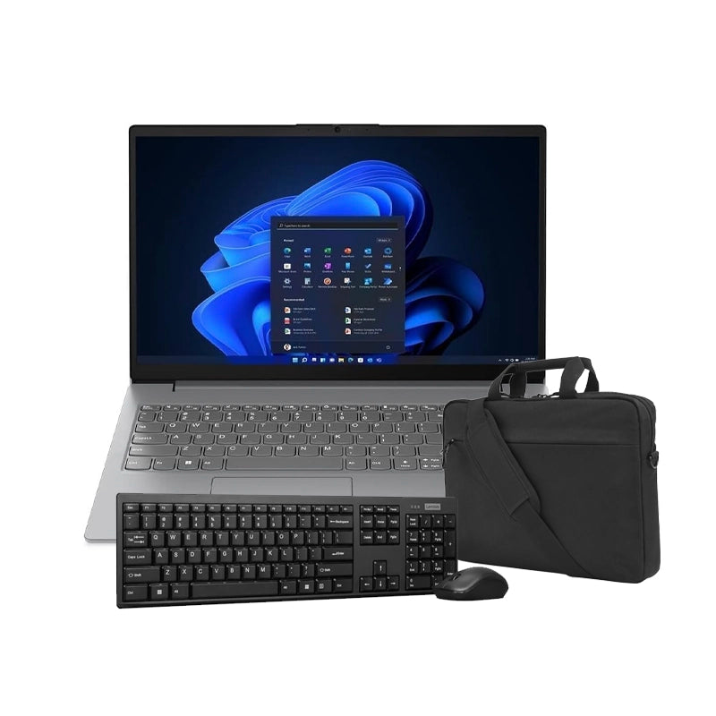 Lenovo Laptop Cel-N4500 4GB 256GB SSD 15.6" FHD DOS Eng KB V15 (82QY00PHAK) + Lenovo 100 Wireless Combo Keyboard And Mouse +LAPTOP BAG