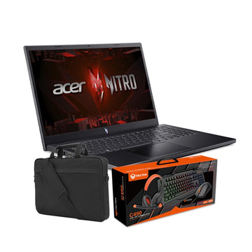 Acer Laptop i7-13620H 16GB 512GB 6GB RTX 4050 15.6" DOS Nitro V15 ANV15-51-76ER NH.QNBEM.005 + Meetion 4 IN 1 PC Gaming Kits Headset/Keyboard/Gaming Mouse/Mouse Pad +LAPTOP BAG