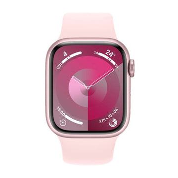 Apple Watch Series 9 [GPS 41mm] Smartwatch with Pink Aluminum Case with Pink Sport Band M/L. Fitness Tracker, Blood Oxygen & ECG Apps, Always-On Retina Display, Water Resistant