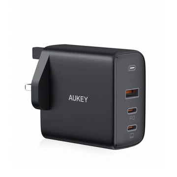 Aukay 3-Port 90W PD Wall Charger with GaN Power Tech