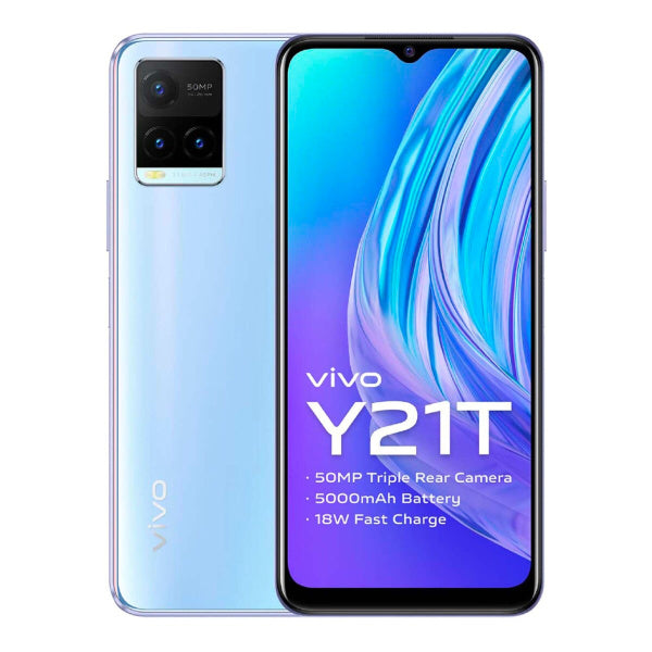 VIVO Y21T Dual SIM LTE Smartphone 4GB RAM and 128GB, 5000mAh Battery + 18W Fast Charge, Multi-Turbo 5.0 + Ultra Game Mode-4GB 128GB