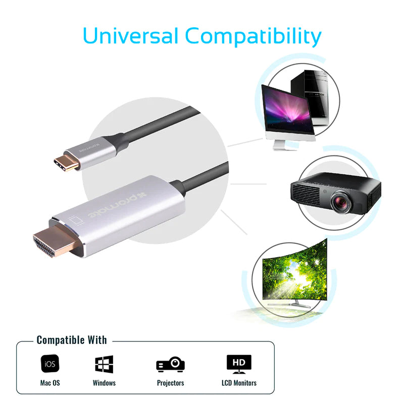Maxifinity Hdlink Promate HDLink-60H USB-C to HDMI Audio Video Cable with UltraHD Suppor
