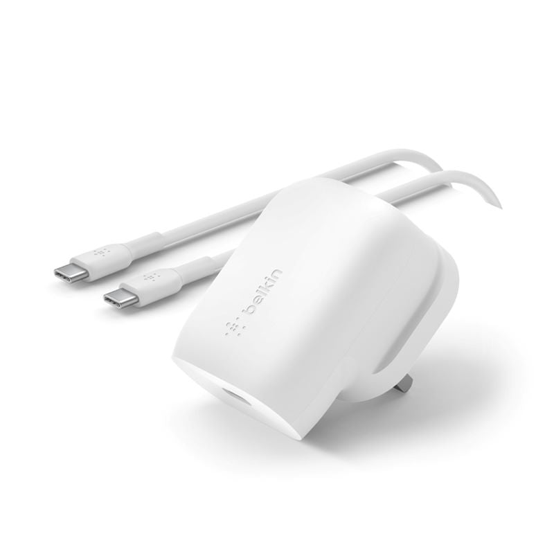 Belkin PD 30W PPS USB-C WALL CHARGER, w/1M PVC C-C, White